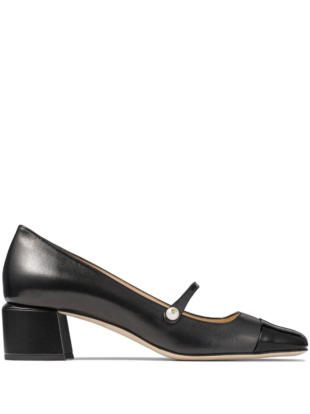 Jimmy Choo Elisa Patent Leather Pumps With Faux-Pearl Detail Black