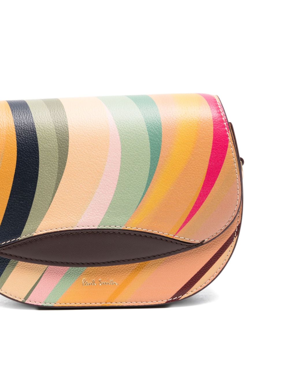 Paul Smith Swirl Leather Saddle Shoulder Bag Multicolour