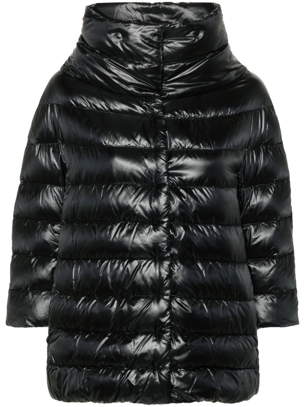 Herno Quilted Padded Down Cape Black Black