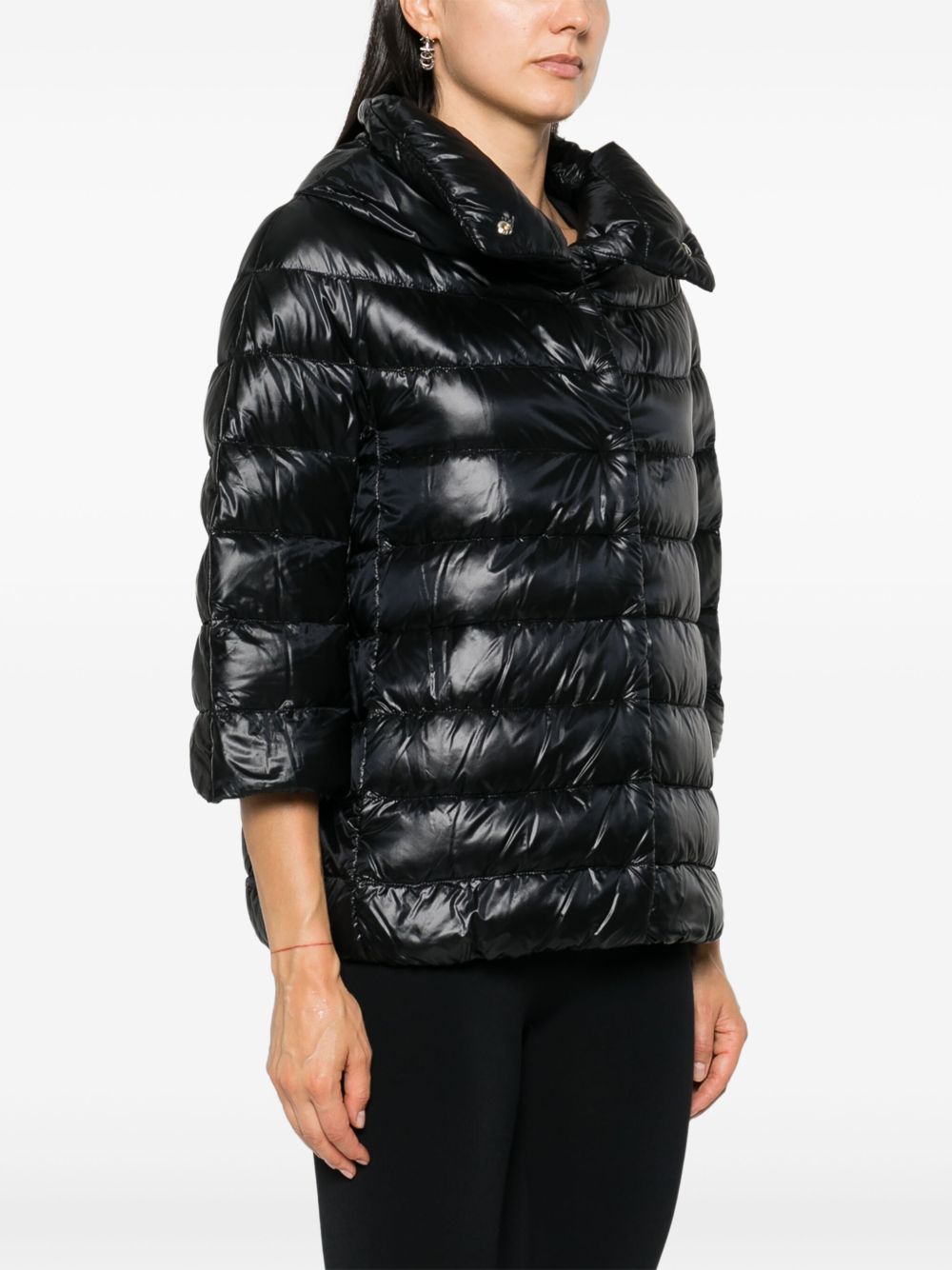 Herno Quilted Padded Down Cape Black Black