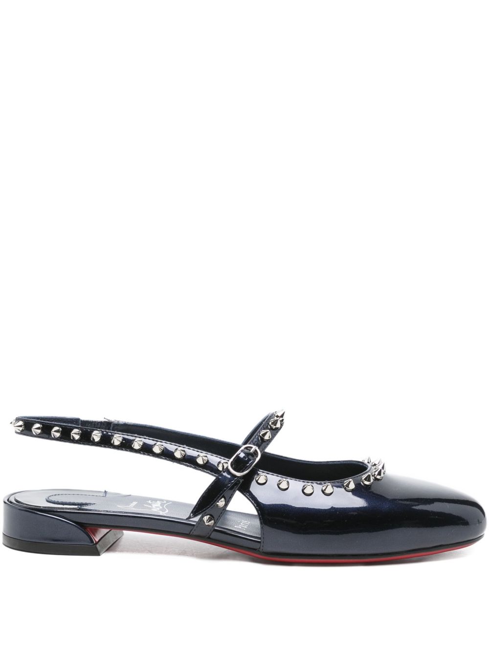 Christian Louboutin Sweet Janispikes Patent-Leather Ballerinas Blue