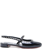 Christian Louboutin Sweet Janispikes Patent-Leather Ballerinas Blue