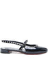 Christian Louboutin Sweet Janispikes Patent-Leather Ballerinas Blue