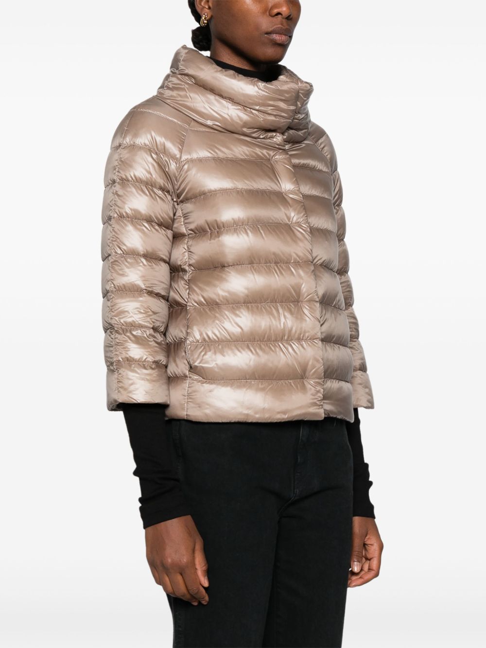 Herno Lightweight Goose Down Cape Jacket Dove Grey