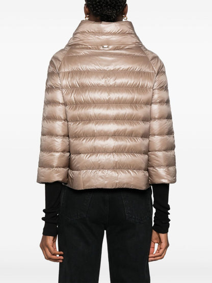 Herno Lightweight Goose Down Cape Jacket Dove Grey