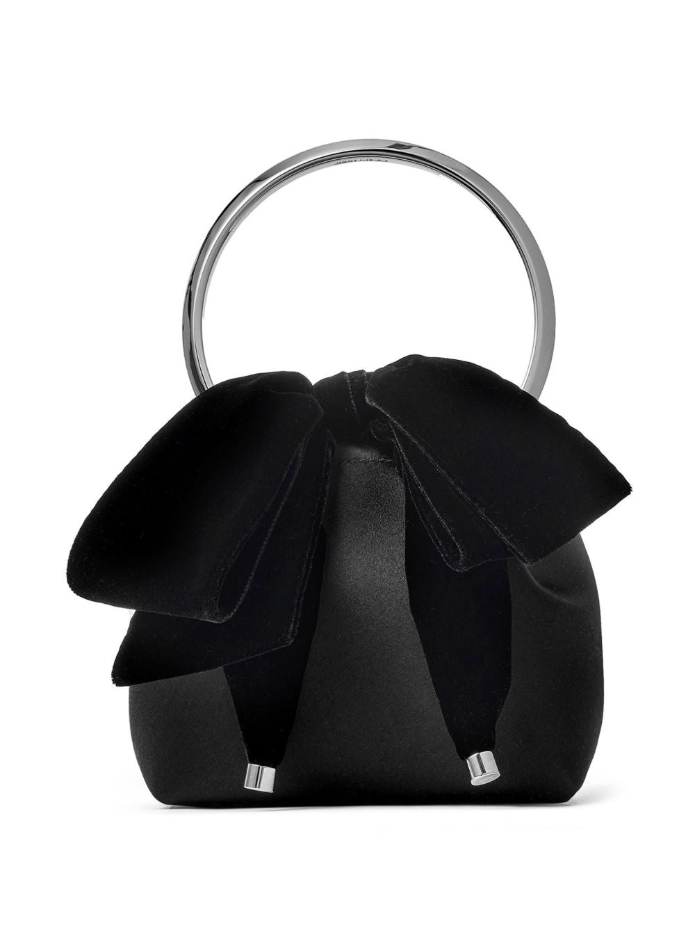 Jimmy Choo Bon Bon Velvet &amp; Satin Bucket Bag Black