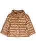 Herno Cropped Padded Funnel-Neck Cape in Camel Camel