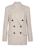 Brunello Cucinelli Double-Breasted Virgin Wool and Cashmere Jacket Beige