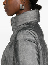 HERNO Quilted Velvet Short Down Jacket Light Grey