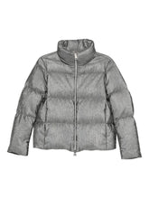 HERNO Quilted Velvet Short Down Jacket Light Grey