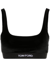Tom Ford Velvet Stretch Scoop Neck Bralette Black