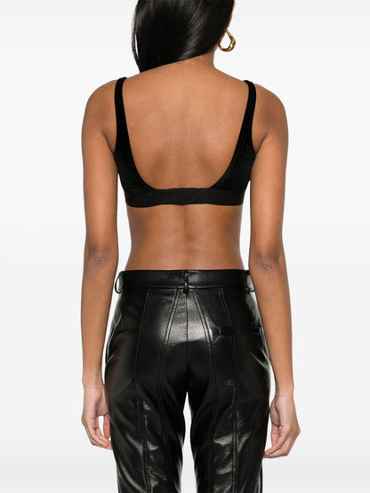 Tom Ford Velvet Stretch Scoop Neck Bralette Black