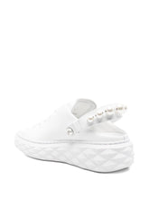 Jimmy Choo Diamond Maxi Pearl Slingback Leather Sandals White