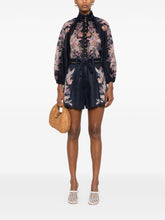 Zimmermann Rhiannon Billow Paisley-Print Ramie Blouse Blue