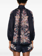 Zimmermann Rhiannon Billow Paisley-Print Ramie Blouse Blue