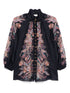 Zimmermann Rhiannon Billow Paisley-Print Ramie Blouse Blue