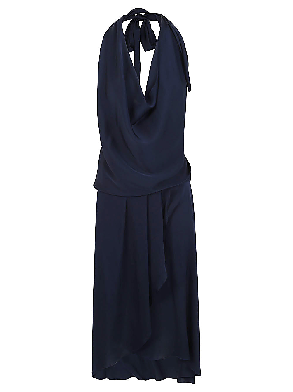 Silk95Five Backless Silk Mini Dress Blue