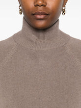 Brunello Cucinelli High-Neck Ribbed Cashmere Sweater Dove Grey