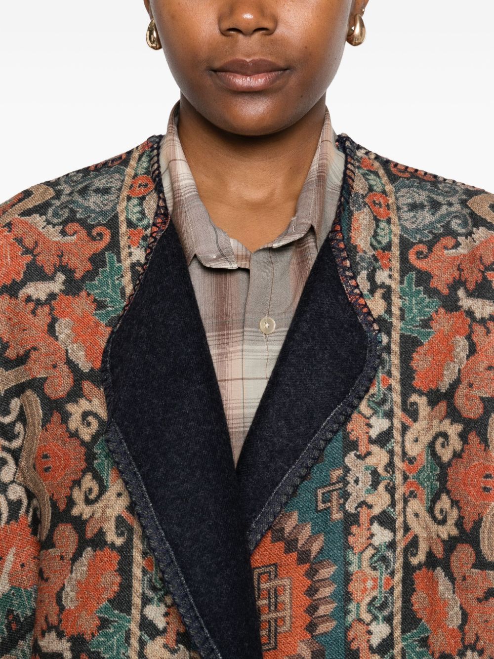 Pierre Louis Mascia Wool Kimono Midi Dress Brown