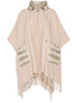 Herno Powder Wool-Cashmere Cape with Quilted Panels Powder
