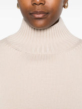 Fabiana Filippi Powder Virgin Wool Ribbed High-Neck Sweater Powder
