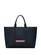 Thom Browne Medium Calf Leather Tote Bag Blue
