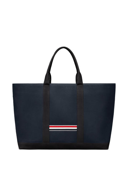 Thom Browne Medium Calf Leather Tote Bag Blue