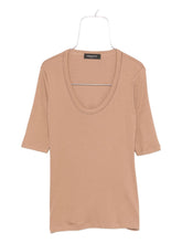 Fabiana Filippi Embellished Cotton-Blend Short Sleeve Top Camel camel
