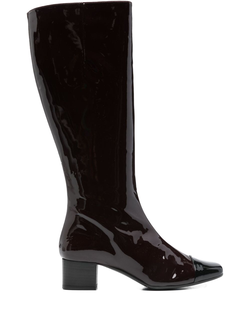 Carel Paris Malaga Patent Leather Knee-High Boots Brown