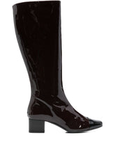 Carel Paris Malaga Patent Leather Knee-High Boots Brown