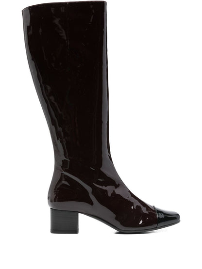 Carel Paris Malaga Patent Leather Knee-High Boots Brown