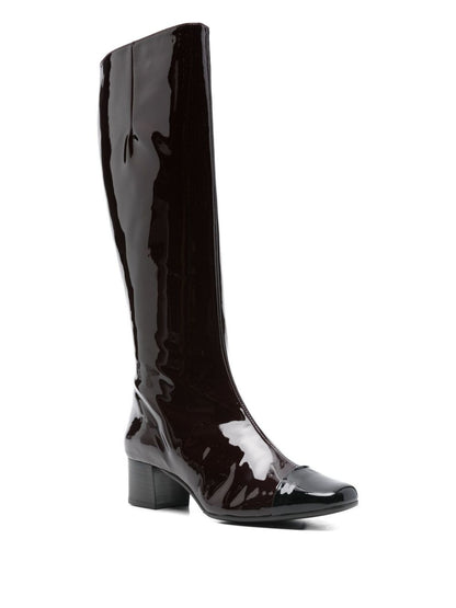 Carel Paris Malaga Patent Leather Knee-High Boots Brown