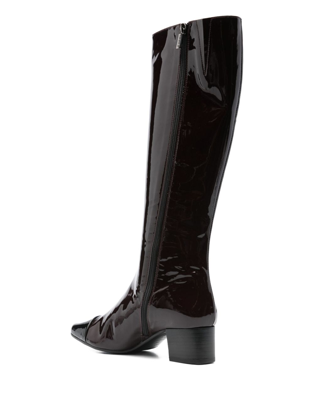 Carel Paris Malaga Patent Leather Knee-High Boots Brown