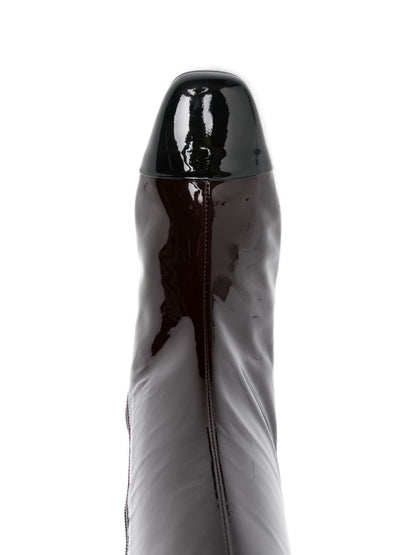 Carel Paris Malaga Patent Leather Knee-High Boots Brown