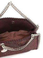 Stella McCartney Falabella Tiny Rhinestone-Embellished Crossbody Bag Bordeaux