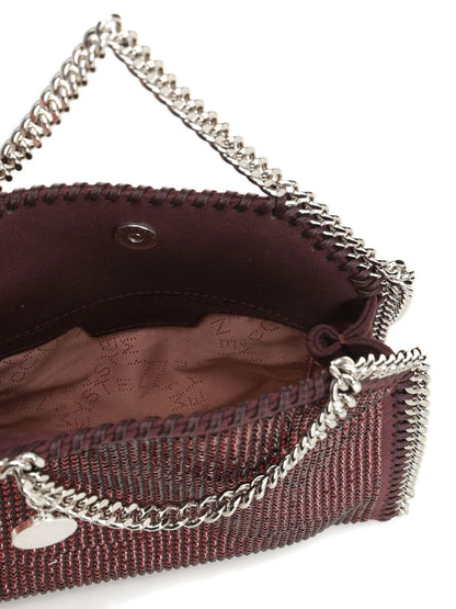 Stella McCartney Falabella Tiny Rhinestone-Embellished Crossbody Bag Bordeaux