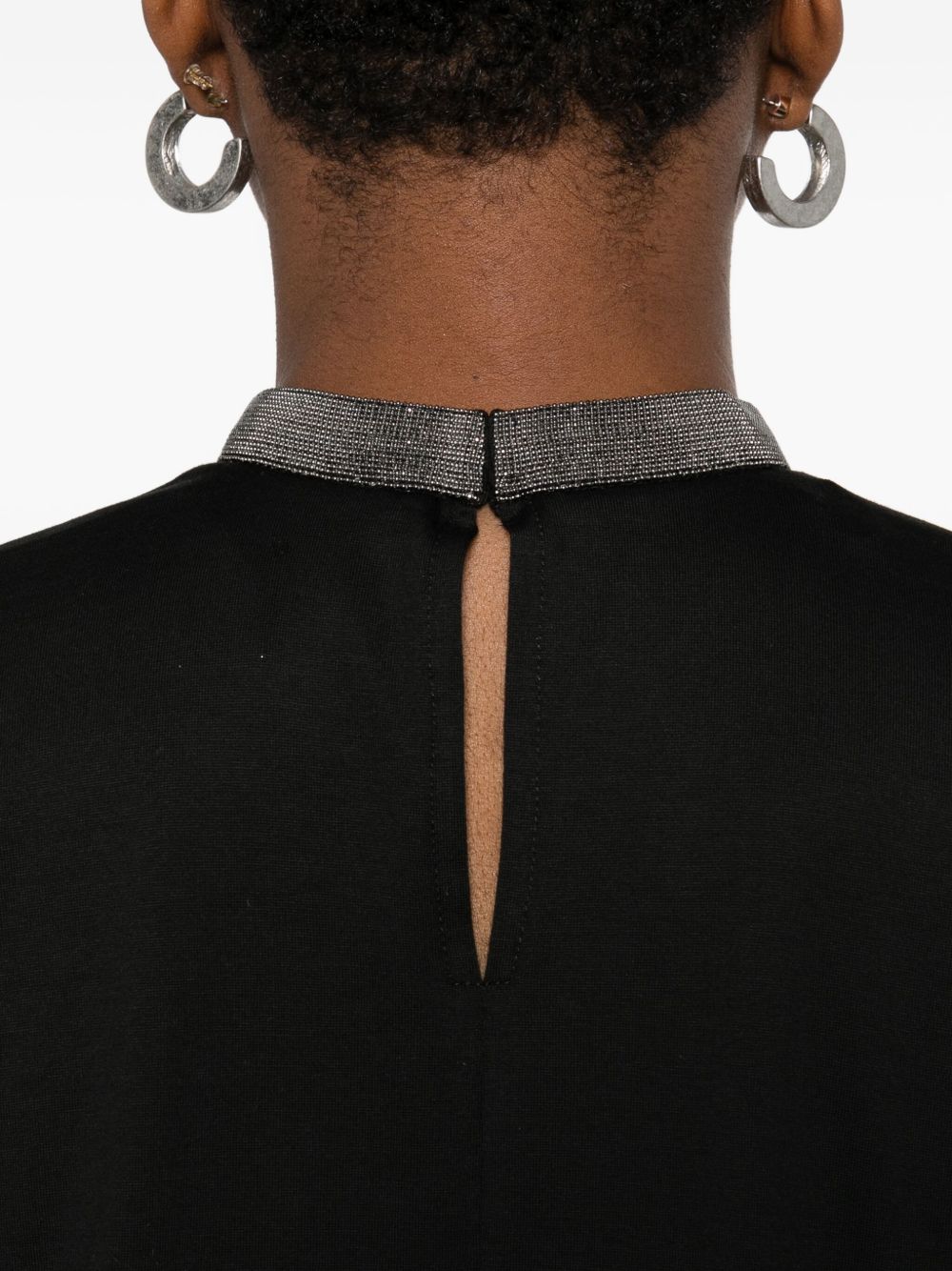 Fabiana Filippi High-Neck Cotton Top Black black