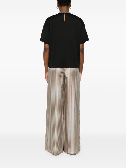 Fabiana Filippi High-Neck Cotton Top Black black