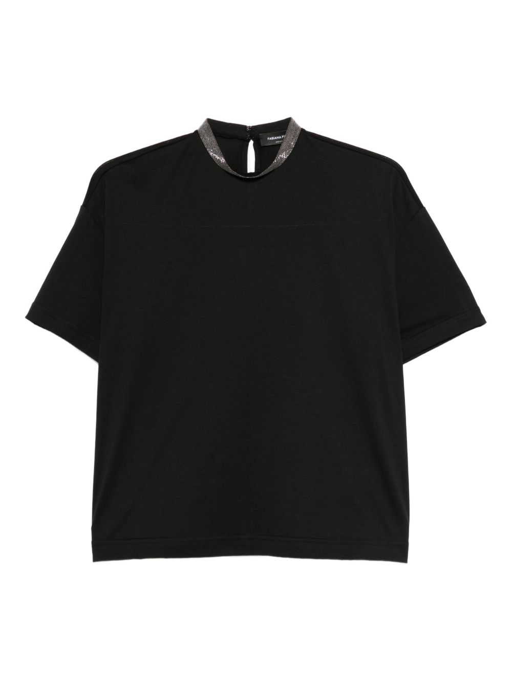 Fabiana Filippi High-Neck Cotton Top Black black