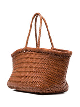 DRAGON DIFFUSION Triple Jump Interwoven Leather Shopper Tote Leather Brown