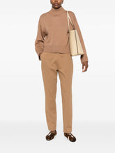Fabiana Filippi Slim Drawstring Viscose Trousers Camel
