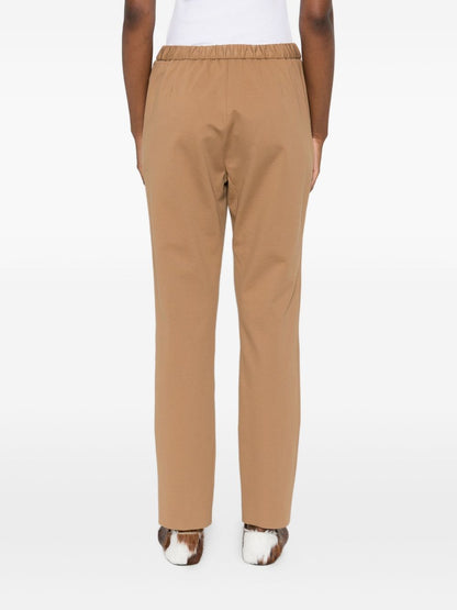 Fabiana Filippi Slim Drawstring Viscose Trousers Camel