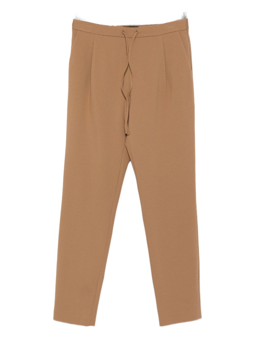 Fabiana Filippi Slim Drawstring Viscose Trousers Camel
