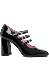 Carel Paris Patent-Leather Block Heel Pumps Black Black