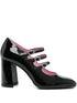 Carel Paris Patent-Leather Block Heel Pumps Black Black