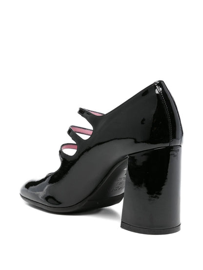 Carel Paris Patent-Leather Block Heel Pumps Black Black