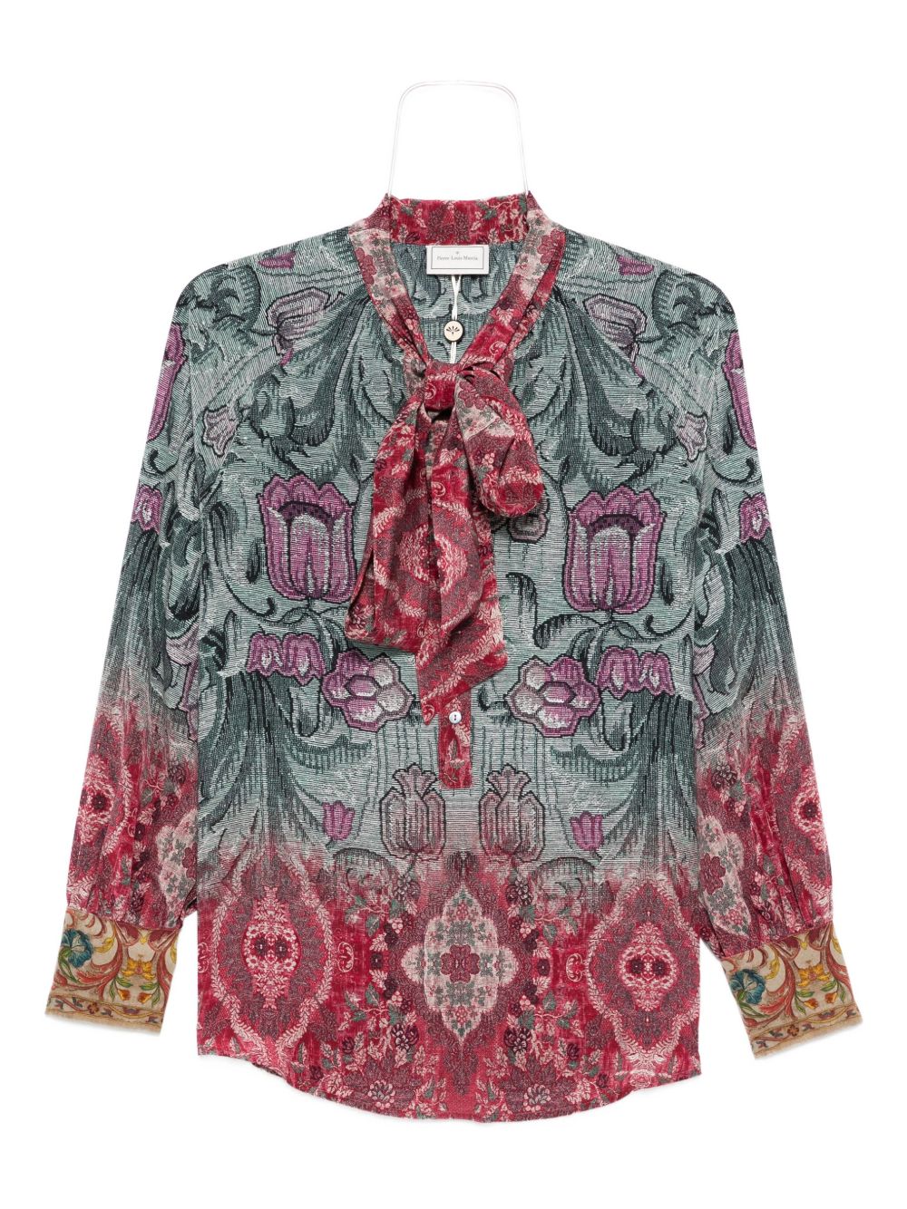 Pierre Louis Mascia Floral Pussy-Bow Silk Shirt Multicolour