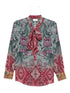 Pierre Louis Mascia Floral Pussy-Bow Silk Shirt Multicolour