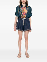 Zimmermann Ascension Printed Silk Shirt Blue