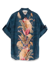 Zimmermann Ascension Printed Silk Shirt Blue